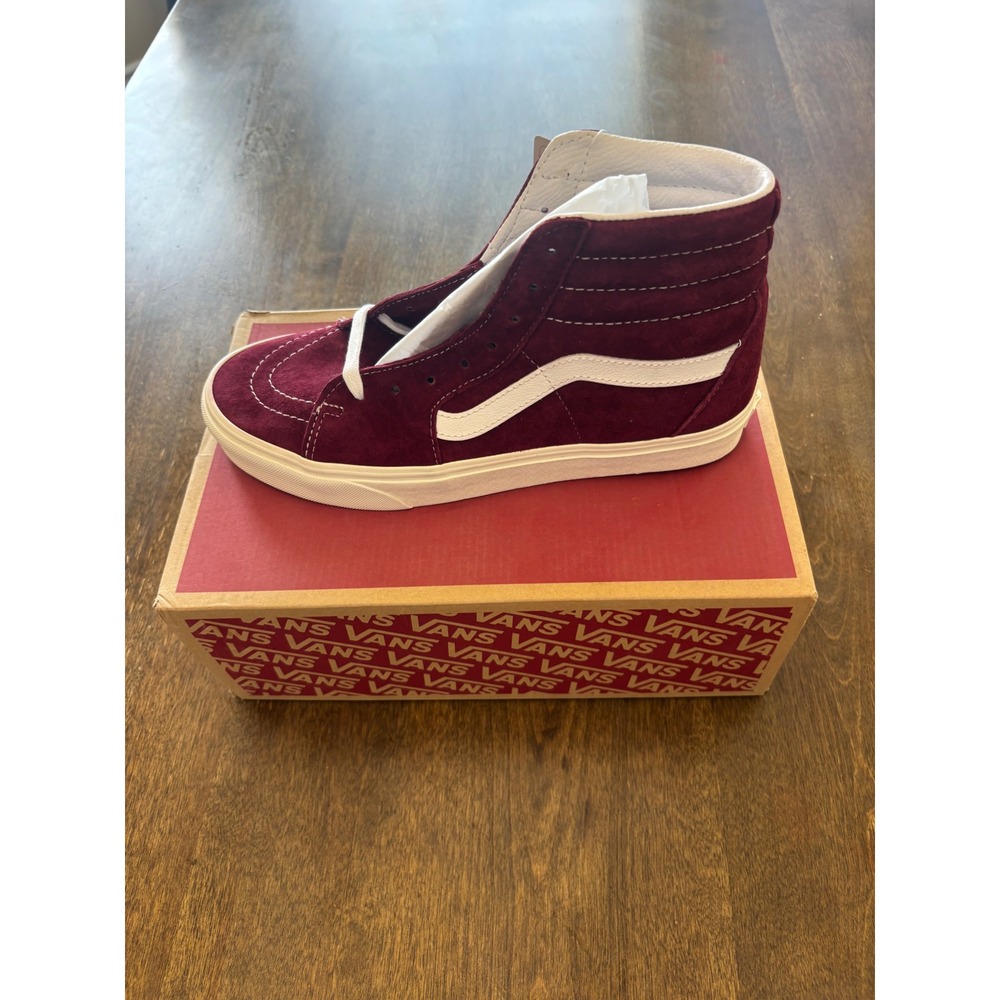 Vans Sk8-Hi Pig Suede Pomegranate Burgundy High Top Sneakers VN0A32QG9G8 Mens 9